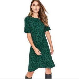 Boden Womens Green Short Sleeve Alexis Jersey Dress Size 12  Enchanted Vine